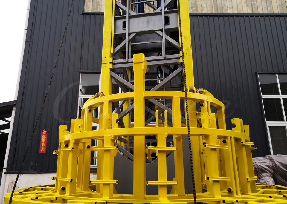 Frame and supporting structure of 30m rotating drop tower ride
