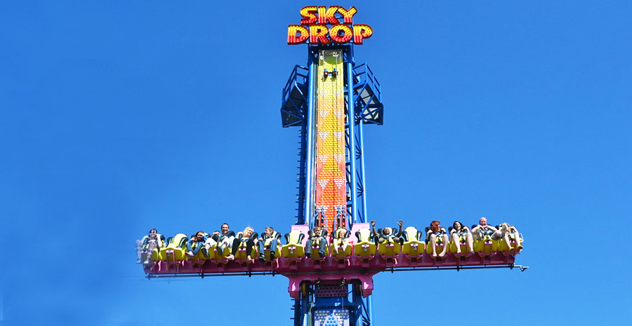 outdoor sky drop ride video