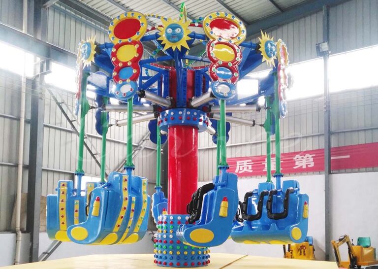 The Airborne Shot ride in an amusement park setting, ready to offer an exciting and thrilling experience to guests.