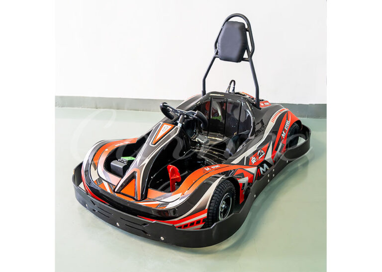 Anmi Kids Go-Kart from the front in red and white colors, featuring a stylish and safe design for children