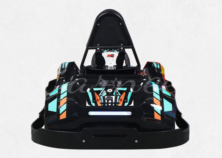 Rear view of Cool Guy 3rd Gen Kids Go-Kart, highlighting its LED lighting and sleek design for optimal safety and performance