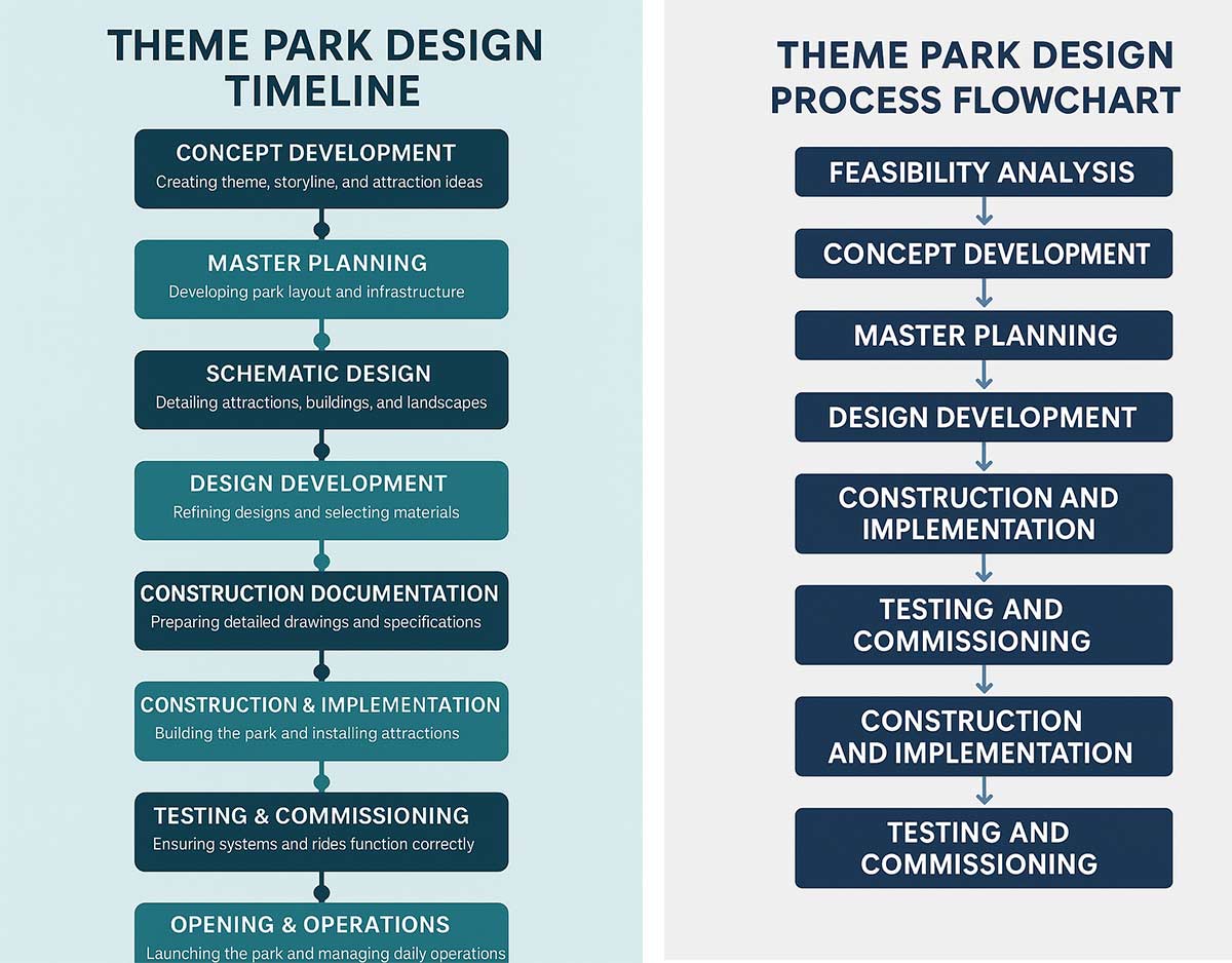 Theme Park Design Timeline & Flowchart