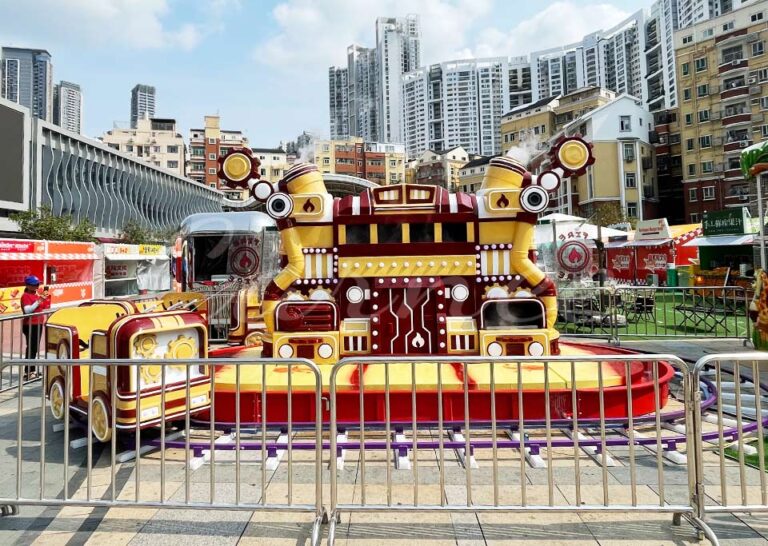 Urban Firefighting Heroes Track Train Ride (Close-up)