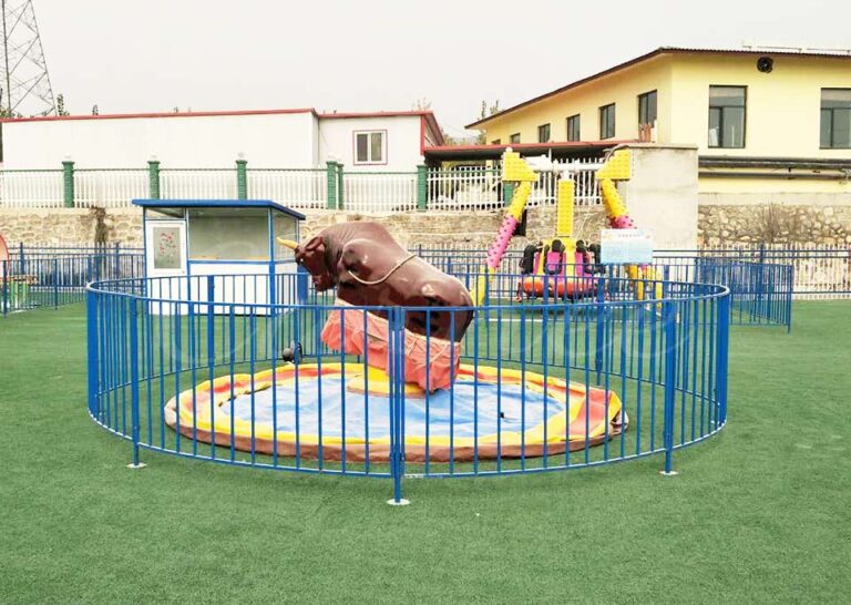 safe mechanical bull with inflatable cushion