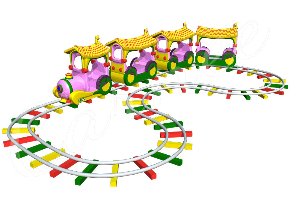 14 Seats Electric Track Train 3d model