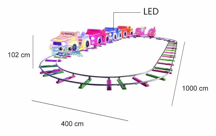 Car Track Train Ride for Sale Size