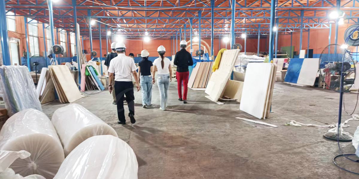 Guinea client factory visit at CARNEE Rides in 2025, inspecting amusement park equipment production workshop