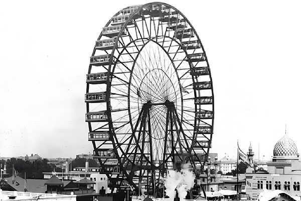 Original Ferris Wheel at the Chicago World's Fair, 1893.