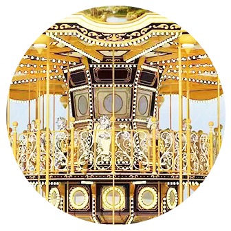 48 seats double-decker carousel center column- Beautiful decor and lighting