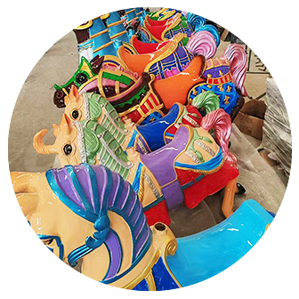 48 seats double decker carousel horse
-Diverse shapesand bright colors