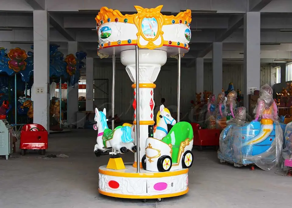 3 seats mini carousel ride manufacturer