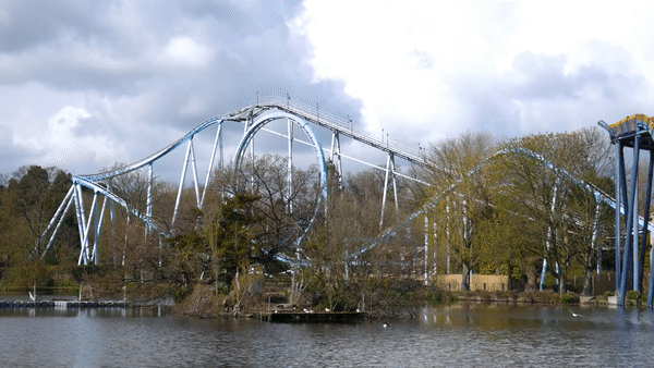 steel looping roller coaster amusement ride