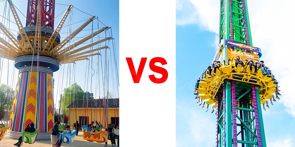 wahana menara ayun vs wahana karnaval menara jatuh