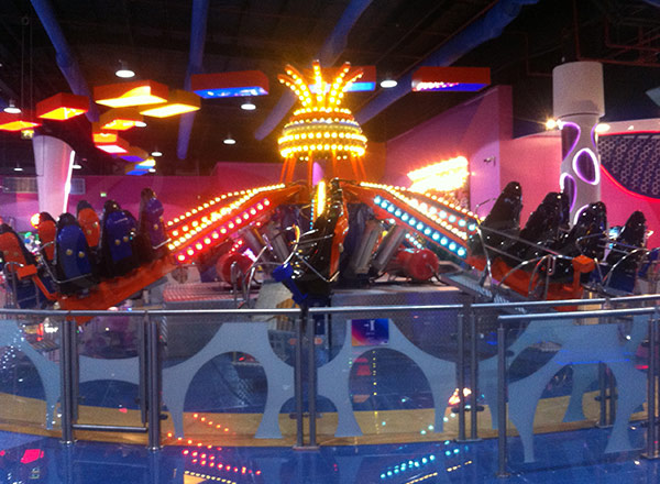 Thrilling Mega Bounce Ride with Bright Lights