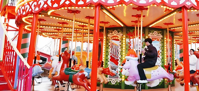 double decker carousels in shopping malls