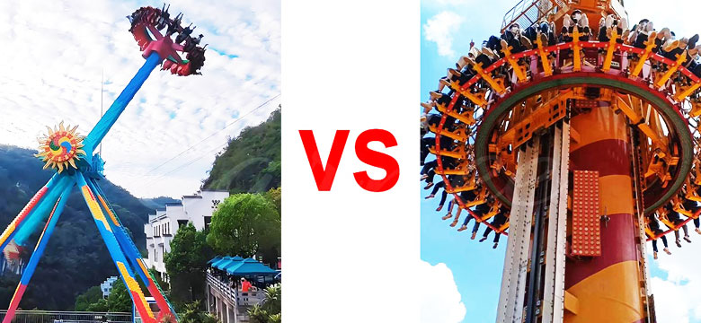 pendulum rides vs drop tower rides