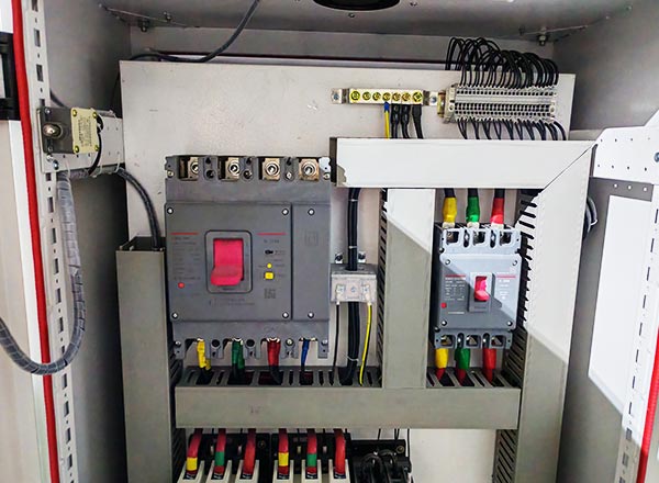 Control box and electrical system of a pirate ship boat ride showing internal circuit layout.
