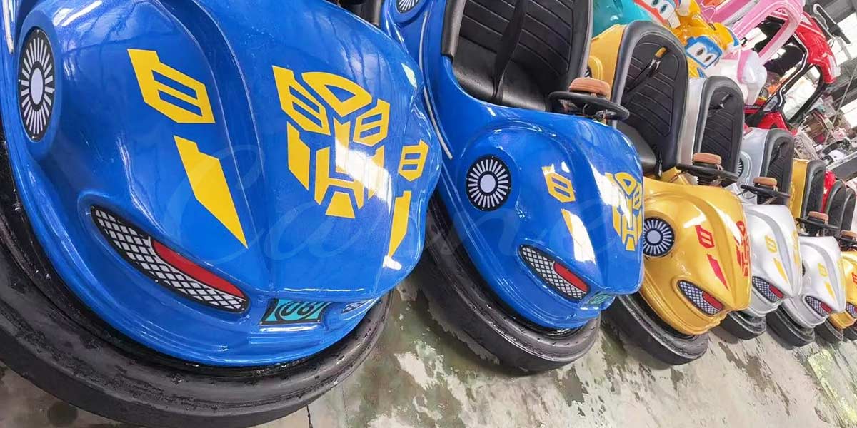 Children bumper cars with cartoon design suitable for younger riders