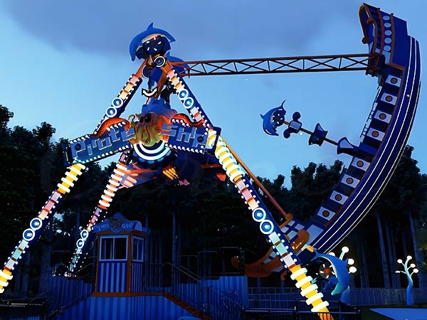 viking ship ride with color led light