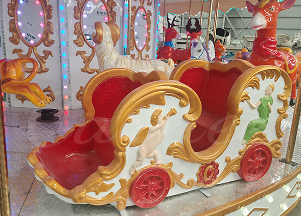 Asiento de carruaje familiar acabado en tiovivo para atracción de parque de atracciones