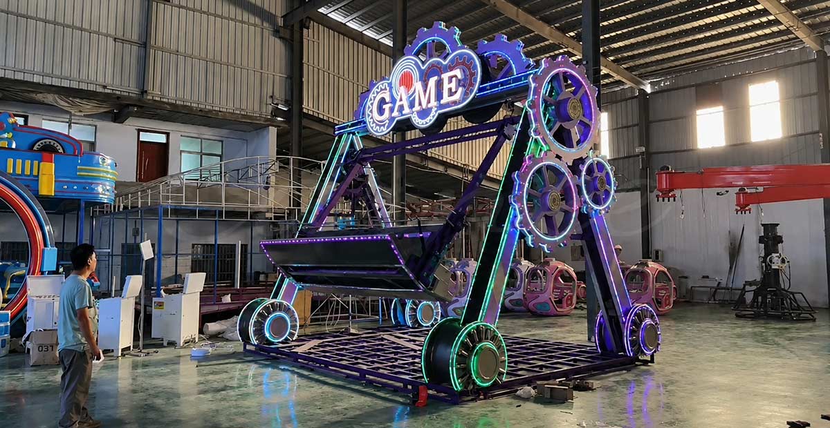 Новый дизайн промышленный Gear тематические маятник езды с Led освещение для тематического парка езды поставщик Carnee аттракционы